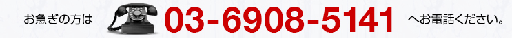 お急ぎの方は 03-6908-5141 へお電話ください。